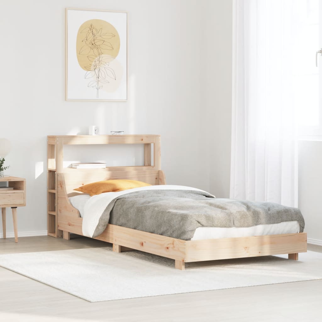 Estructura de cama sin colchón madera maciza pino 75x190 cm v7008 Vetonek