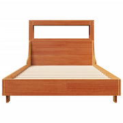 Estructura de cama sin colchón madera maciza marrón 75x190 cm v7022 - Vetonek