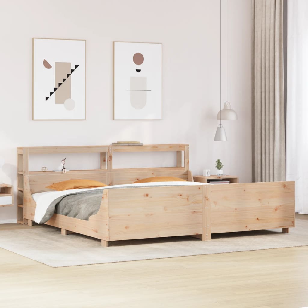 Vetonek Estructura de cama sin colchón madera maciza de pino 200x200 cm