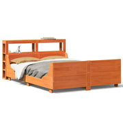 Vetonek Estructura de cama sin colchón madera maciza marrón 135x190 cm
