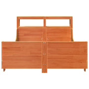 Estructura de cama sin colchón madera maciza marrón 135x190 cm v7329 - Vetonek