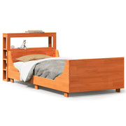 Vetonek Estructura de cama sin colchón madera maciza marrón 75x190 cm