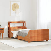 Estructura de cama sin colchón madera maciza marrón 75x190 cm v7411 Vetonek