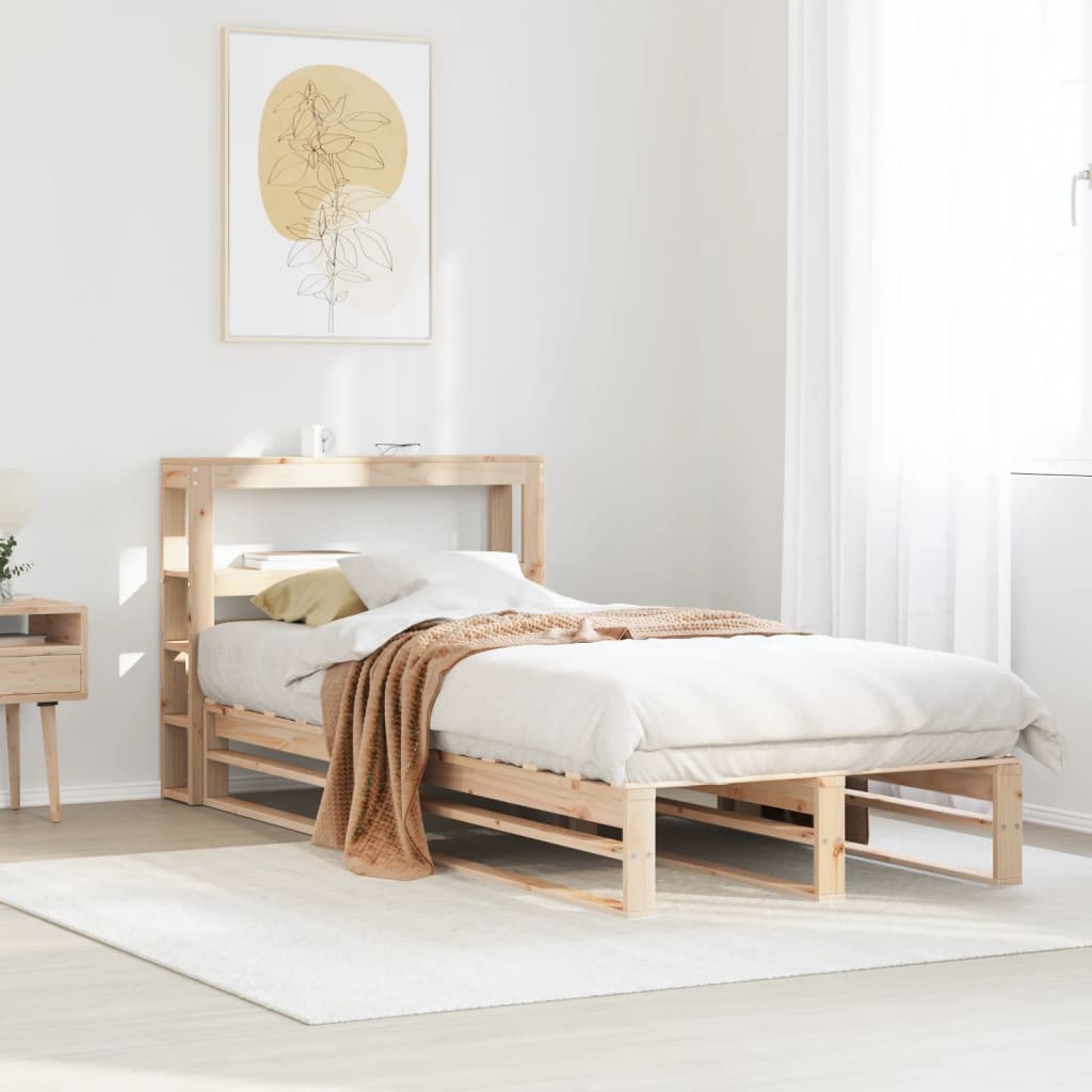 Vetonek Estructura de cama sin colchón madera maciza de pino 100x200 cm