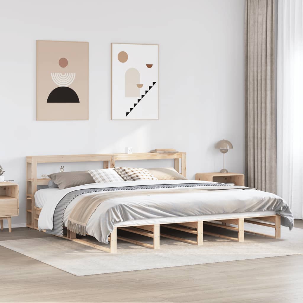 Vetonek Estructura de cama sin colchón madera maciza de pino 200x200 cm