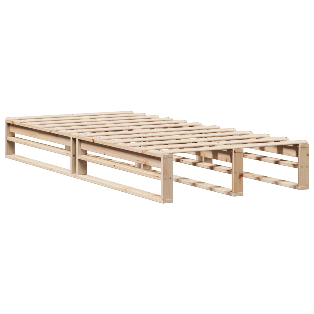 Estructura de cama sin colchón madera maciza pino 75x190 cm v7664 - Vetonek