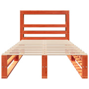 Estructura de cama sin colchón madera maciza marrón 75x190 cm v7688 - Vetonek