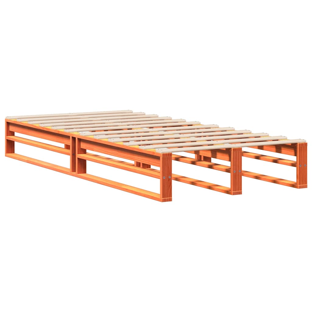 Estructura de cama sin colchón madera maciza marrón 75x190 cm v7688 - Vetonek