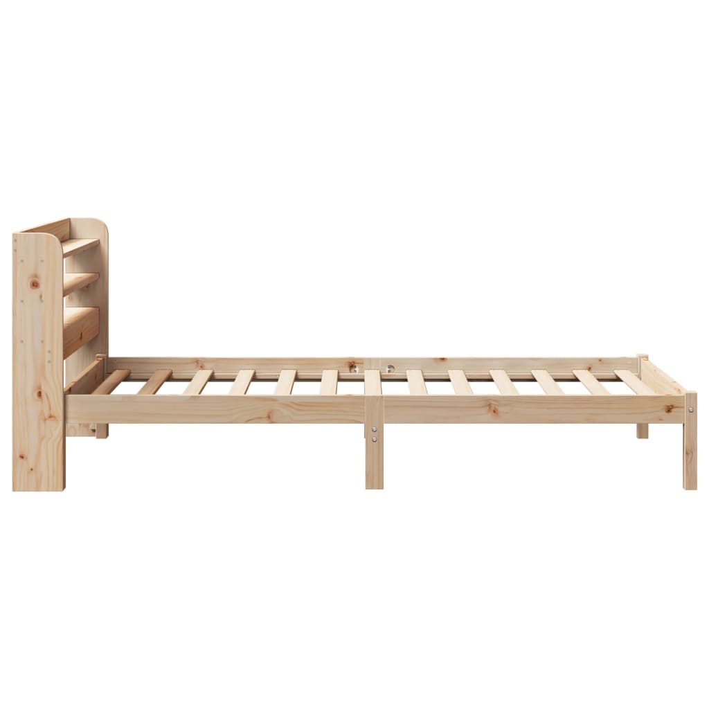 Estructura de cama sin colchón madera maciza pino 75x190 cm v7817 - Vetonek