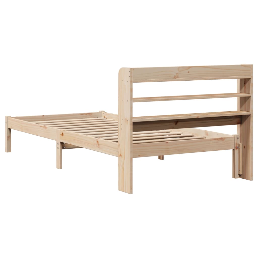 Estructura de cama sin colchón madera maciza pino 75x190 cm v7817 - Vetonek