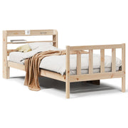 Vetonek Estructura de cama sin colchón madera maciza pino 75x190 cm