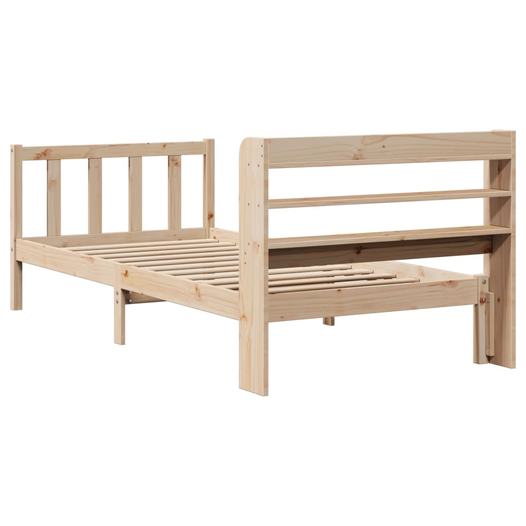 Estructura de cama sin colchón madera maciza de pino 90x200 cm - Vetonek