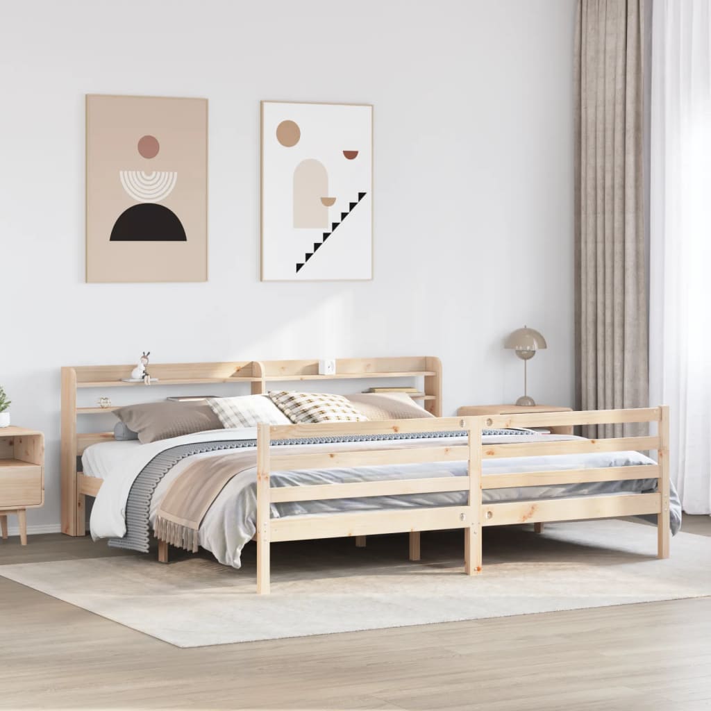 Vetonek Estructura de cama con cabecero madera maciza pino 180x200 cm