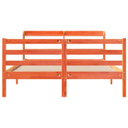 Estructura de cama sin colchón madera maciza marrón 135x190 cm v9149 - Vetonek