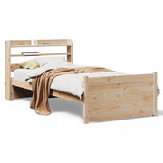 Estructura de cama con cabecero madera maciza pino 90x190 cm V0046 Vetonek
