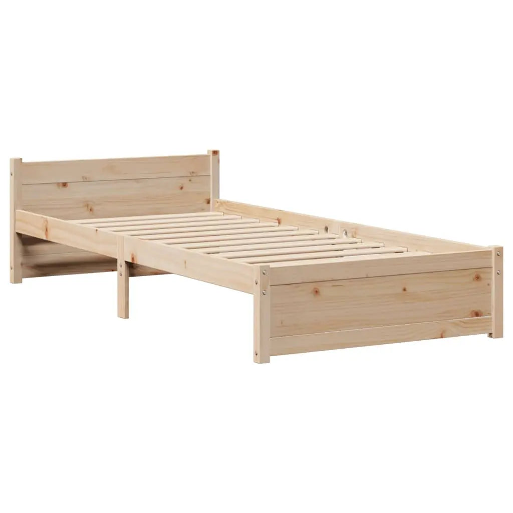 Estructura de cama con cabecero madera maciza pino 90x190 cm V0046 Vetonek