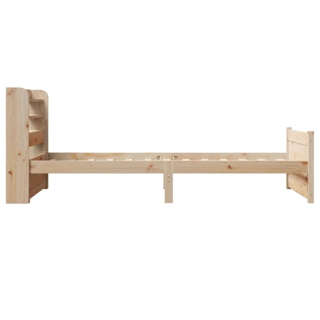 Estructura de cama con cabecero madera maciza pino 90x190 cm V0046 Vetonek