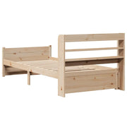 Estructura de cama con cabecero madera maciza pino 90x190 cm V0046 Vetonek