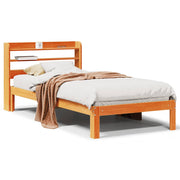 Vetonek Estructura de cama sin colchón madera maciza marrón 90x190 cm