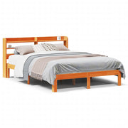 Vetonek Estructura de cama sin colchón madera maciza marrón 135x190 cm
