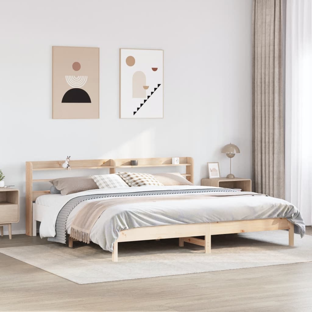 Vetonek Estructura de cama sin colchón madera maciza de pino 200x200 cm