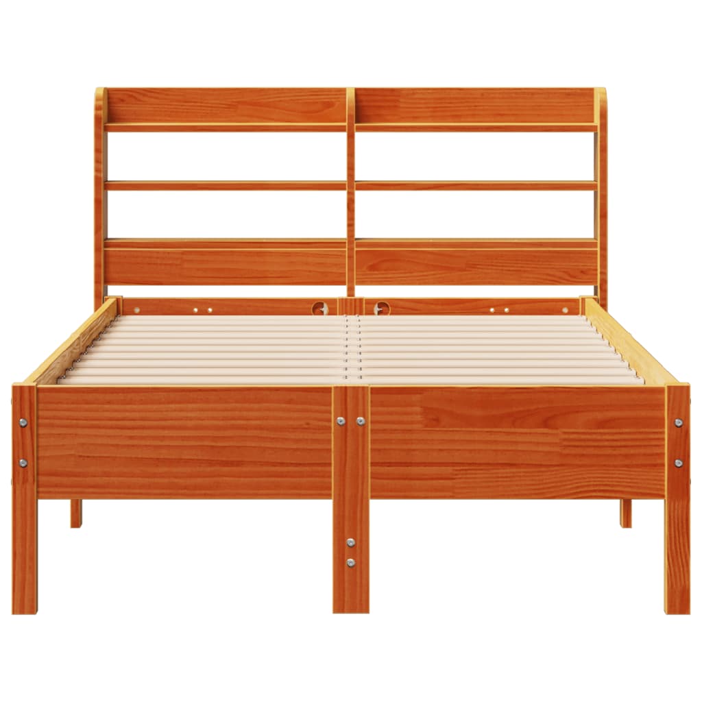 Estructura de cama sin colchón madera maciza marrón 120x190 cm - Vetonek