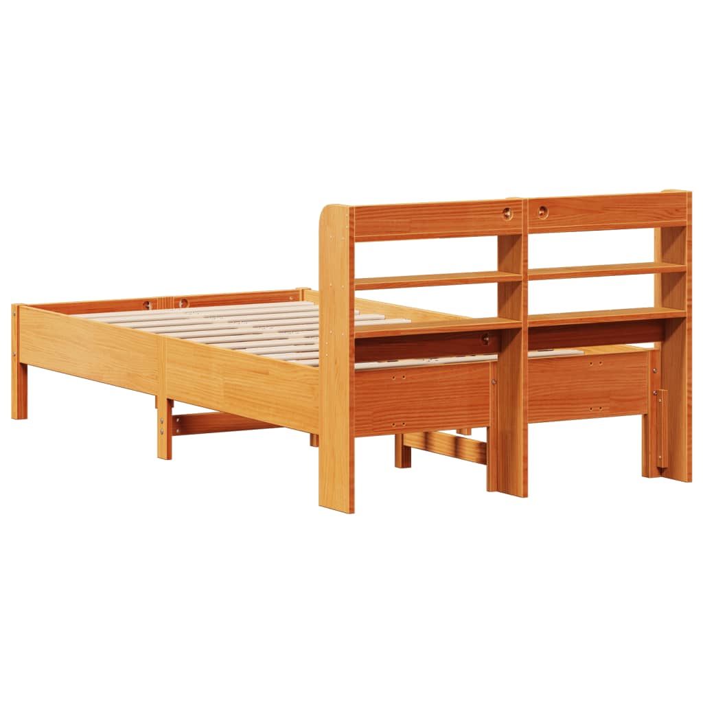 Estructura de cama sin colchón madera maciza marrón 120x190 cm - Vetonek