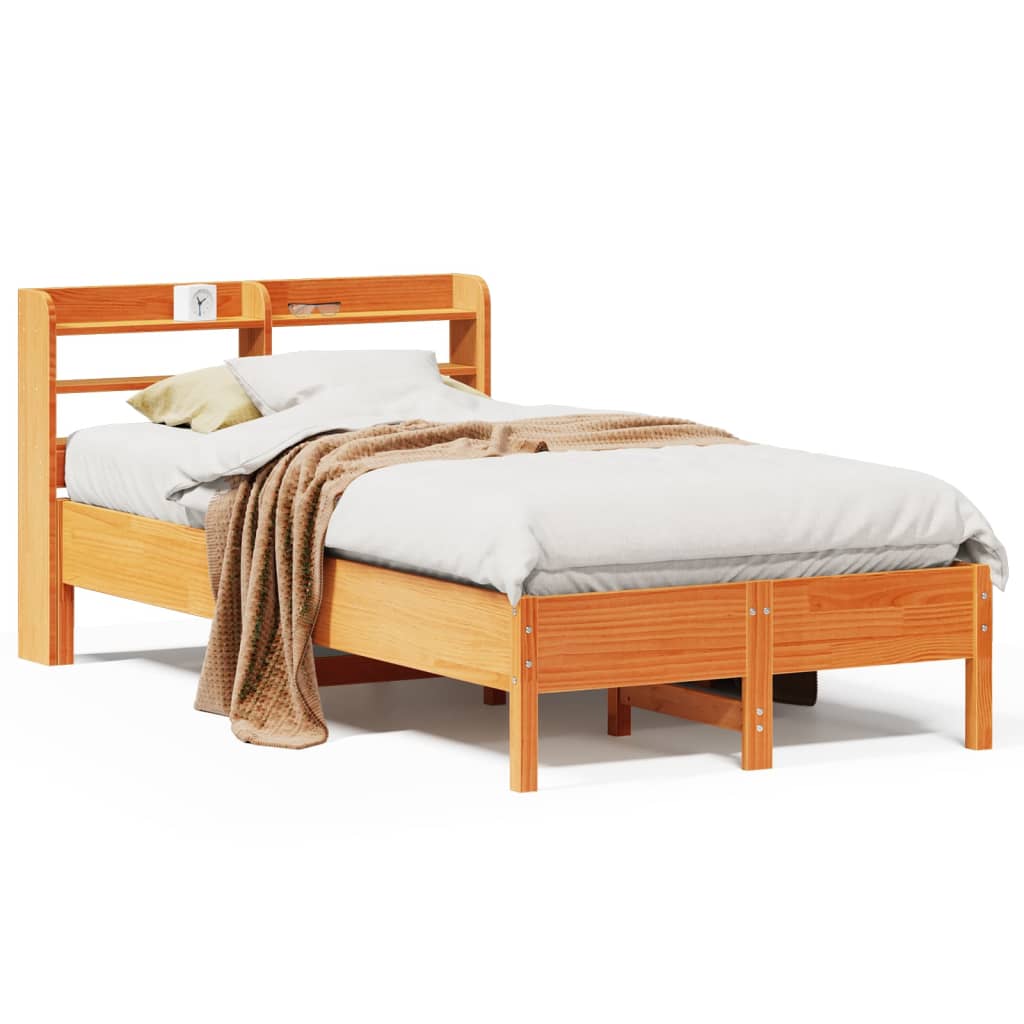 Vetonek Cadre de lit sans matelas bois massif marron 75x190 cm