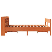 Estructura de cama sin colchón madera maciza marrón 135x190 cm v2002 - Vetonek