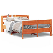 Vetonek Estructura de cama sin colchón madera maciza marrón 120x190 cm