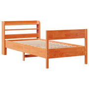 Estructura de cama sin colchón madera maciza marrón 90x190 cm v2064 - Vetonek