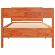 Estructura de cama sin colchón madera maciza marrón 90x190 cm v2064 - Vetonek