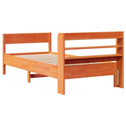 Estructura de cama sin colchón madera maciza marrón 90x190 cm v2064 - Vetonek