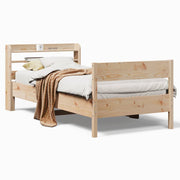 Vetonek Estructura de cama sin colchón madera maciza pino 75x190 cm