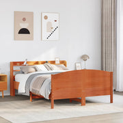 Estructura de cama sin colchón madera maciza marrón 135x190 cm v2330 Vetonek