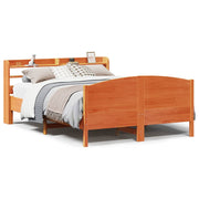 Vetonek Estructura de cama sin colchón madera maciza marrón 120x190 cm