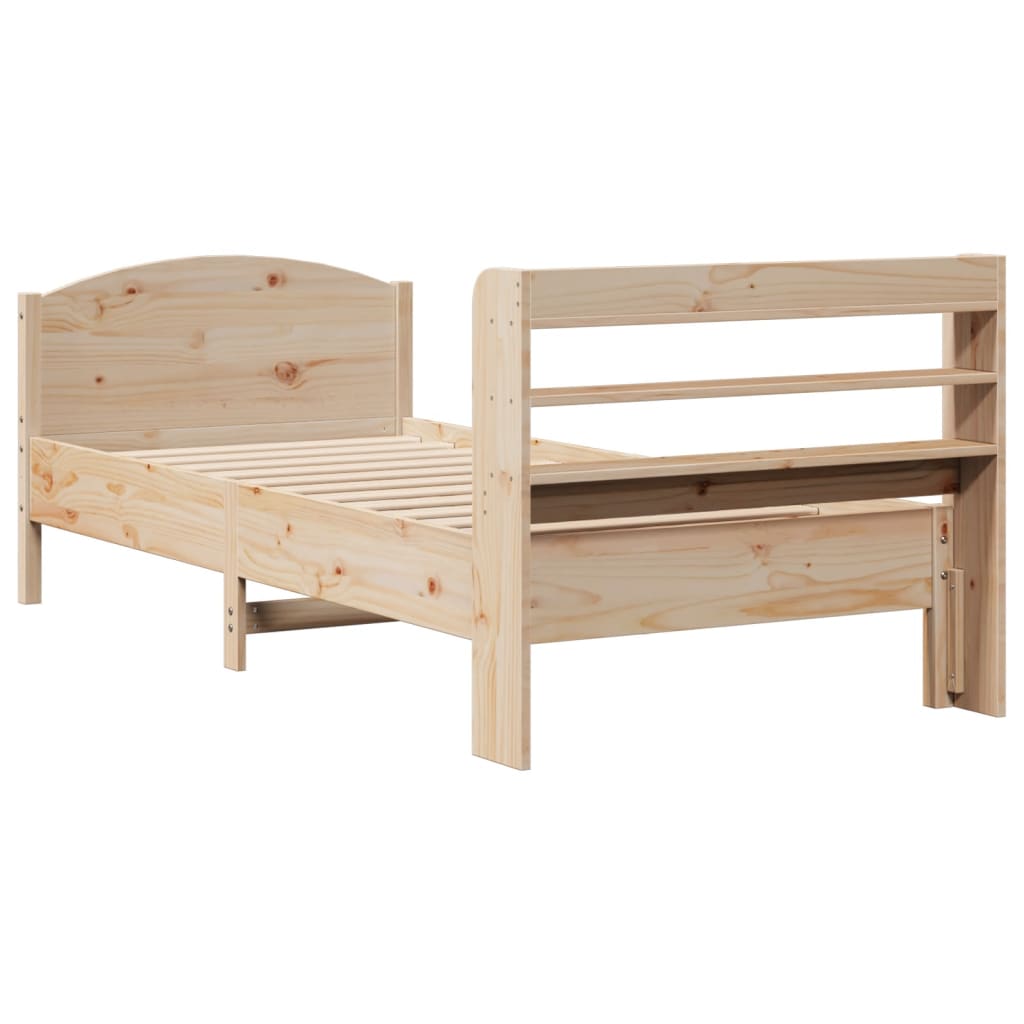 Estructura de cama sin colchón madera maciza de pino 90x200 cm v2408 - Vetonek