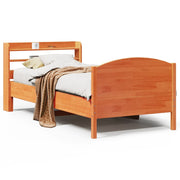 Vetonek Estructura de cama sin colchón madera maciza marrón 90x190 cm