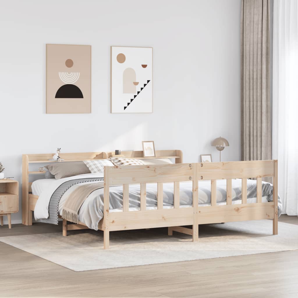 Vetonek Estructura de cama sin colchón madera maciza de pino 200x200 cm