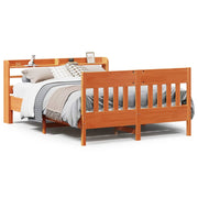 Vetonek Estructura de cama sin colchón madera maciza marrón 120x190 cm