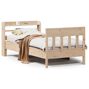 Vetonek Estructura de cama sin colchón madera maciza de pino 90x190 cm
