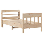 Estructura de cama sin colchón madera maciza de pino 90x190 cm v2828 - Vetonek