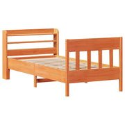 Estructura de cama sin colchón madera maciza marrón 90x190 cm v2842 - Vetonek