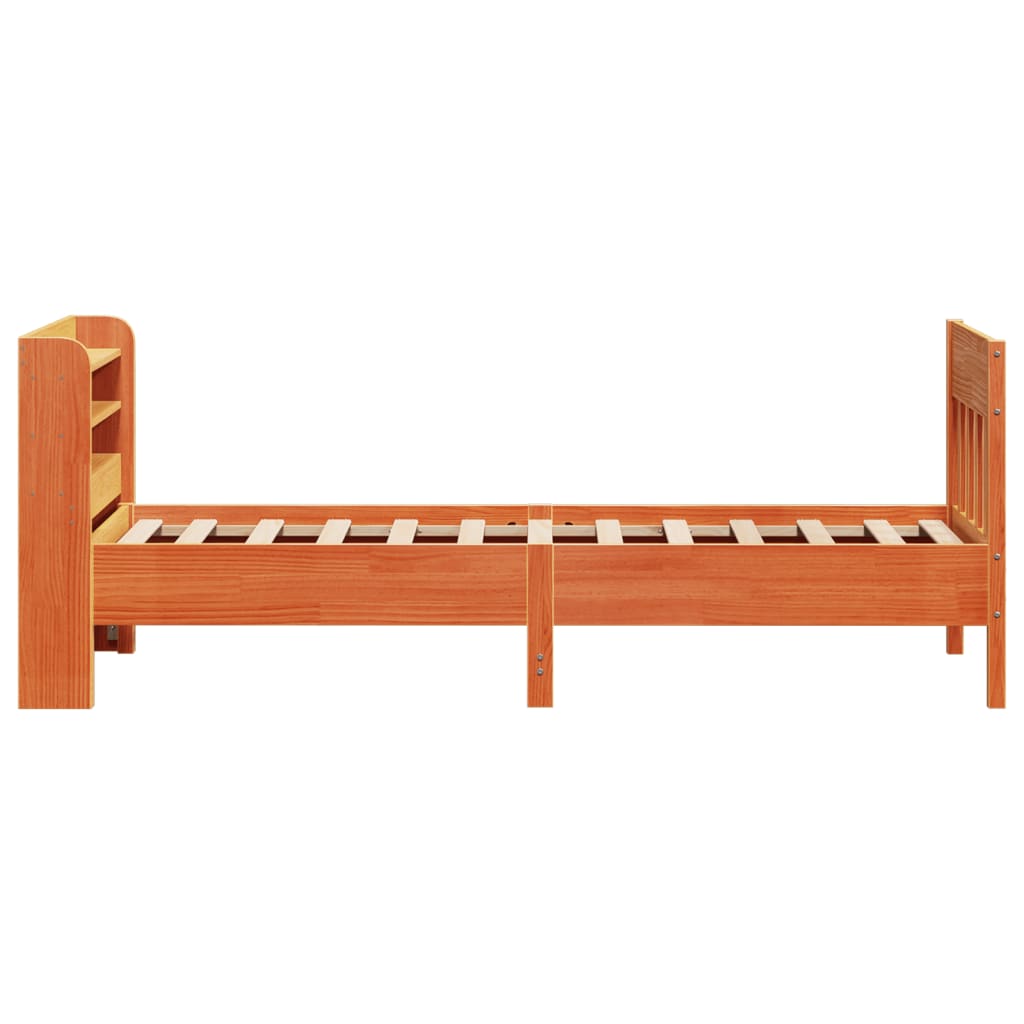 Estructura de cama sin colchón madera maciza marrón 90x190 cm v2842 - Vetonek