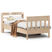 Vetonek Estructura de cama sin colchón madera maciza pino 75x190 cm