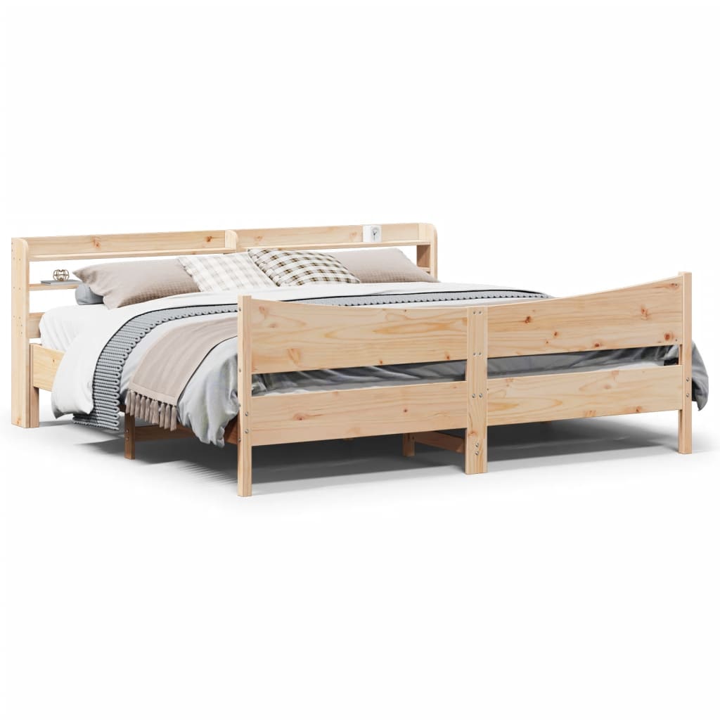 Vetonek Estructura de cama con cabecero madera maciza pino 180x200 cm