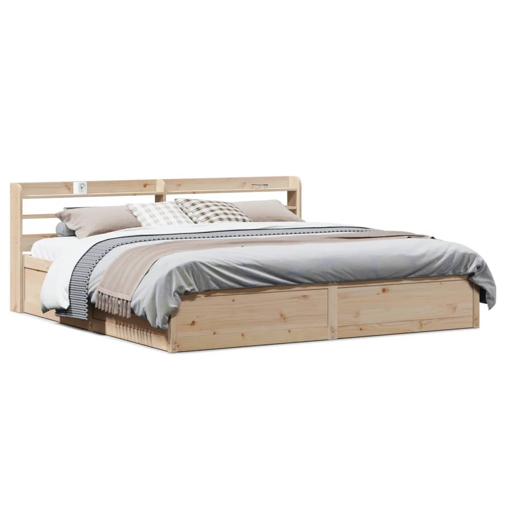 Vetonek Estructura de cama con cabecero madera maciza pino 180x200 cm