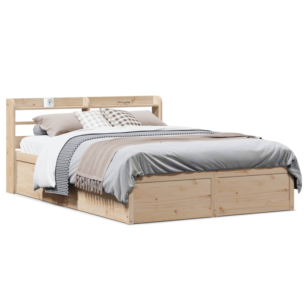 Vetonek Estructura de cama con cabecero madera maciza pino 160x200 cm