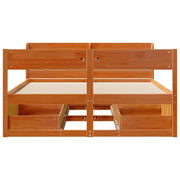 Estructura de cama sin colchón madera maciza marrón 135x190 cm v3955 - Vetonek