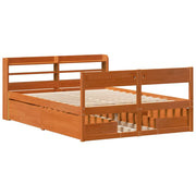 Estructura de cama sin colchón madera maciza marrón 120x190 cm v3986 - Vetonek